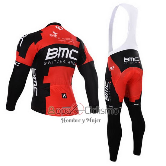 Bmc Ropa Ciclismo Culotte Largo 2015 Mangas Largas Negro y Rojo